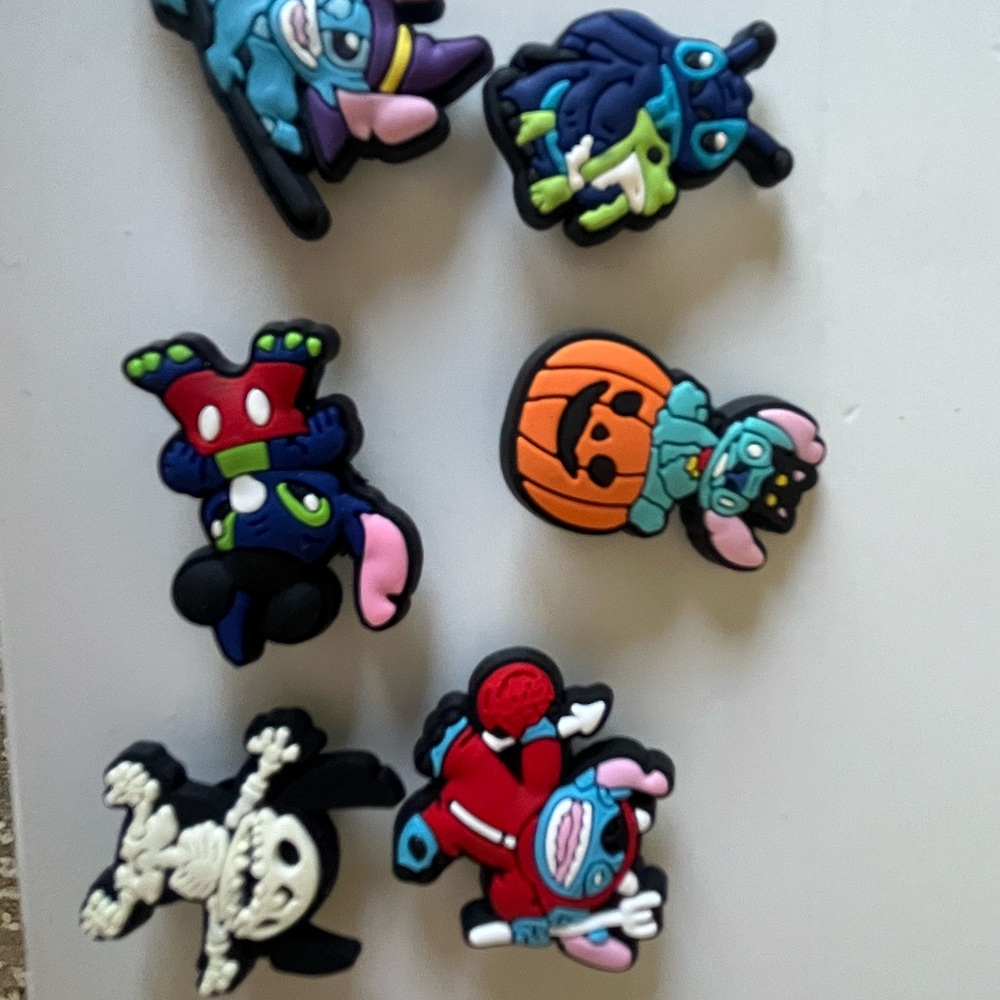 Disney Cute Character Shoe Charms in Blue, Pink, Orange, Black, Red